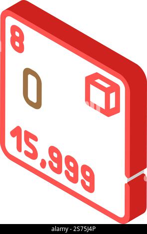 vettore icona isometrico elemento chimico ossigeno. segno dell'elemento chimico dell'ossigeno. illustrazione del simbolo isolato. illustrazione del vettore dell'icona isometrica dell'elemento chimico dell'ossigeno Illustrazione Vettoriale