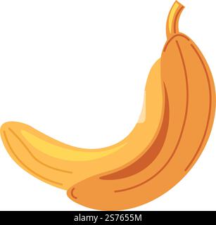 Banana in buccia, frutti tropicali isolati ed esotici. Saporiti prodotti biologici e naturali per l'alimentazione e il nutrimento, l'alimentazione e il consumo di pasti deliziosi. Immagine vettoriale in stile piatto. Frutta tropicale e cibo, banana in vettore di buccia Illustrazione Vettoriale