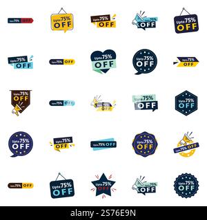 Fino al 70% di sconto su 25 banner vettoriali versatili per tutte le vostre esigenze di branding delle vendite Illustrazione Vettoriale