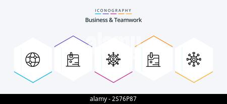 Business and Teamwork 25 Line Icon pack che include . scarica. tecnologia. business. tecnologia Illustrazione Vettoriale