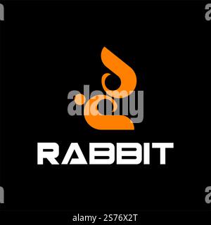 Illustrazione del simbolo dell'icona vettoriale del modello di logo Rabbit semplice Illustrazione Vettoriale