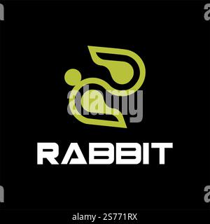 Illustrazione del simbolo dell'icona vettoriale del modello di logo Rabbit semplice Illustrazione Vettoriale