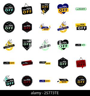 25 Professional Vector Designs con il pacchetto di sconti fino al 70% perfetto per le promozioni di vendita Illustrazione Vettoriale