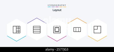 Layout 25 pacchetto di icone della linea che include . Illustrazione Vettoriale