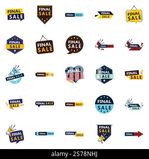 25 eleganti banner di vendita finale per i siti Web Lifestyle e Fashion Illustrazione Vettoriale