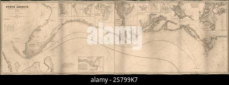 Grafico del Nord America da Boston allo stretto di Florida e l'Avana : in 4 fogli 1863 di Hobbs J. S. (John Stratton), Wilson Charles William, Norie & Wilson. Foto Stock