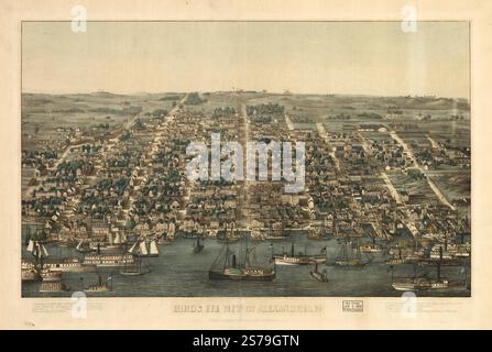 Vista a volo d'uccello di Alexandria, Va. 1863 di Magnus Charles. Foto Stock