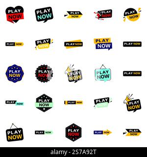 Promuovi i tuoi prodotti o servizi con stile con i nostri banner Play Now Pack da 25 GB Illustrazione Vettoriale