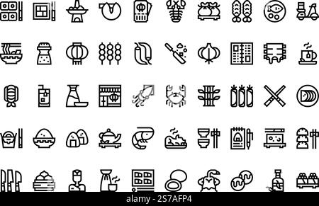 Raccolta di icone vettoriali di alta qualità con traccia modificabile. Ideale per progetti professionali e creativi. Illustrazione Vettoriale