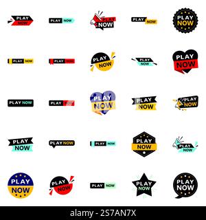 Promuovi i tuoi prodotti o servizi con stile con i nostri banner Play Now Pack da 25 GB Illustrazione Vettoriale