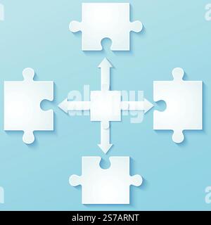 Parti degli ugelli della carta con frecce. Elementi di progettazione, modello, brochure Illustrazione Vettoriale