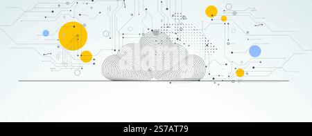 Moderna tecnologia cloud. Digitale integrata web concept sfondo Illustrazione Vettoriale