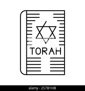 Icona del colore Torah. Religione ebraica. Firma per pagina Web, app mobile, pulsante, logo. Pulsante isolato vettore. Traccia modificabile. Illustrazione Vettoriale