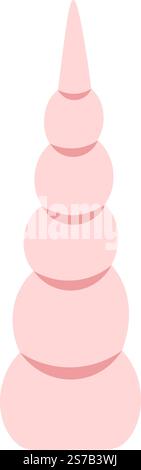 Semplice illustrazione di una conchiglia rosa su uno sfondo bianco, che evoca la bellezza e la tranquillità della vita marina, ideale per il proj a tema naturale Illustrazione Vettoriale