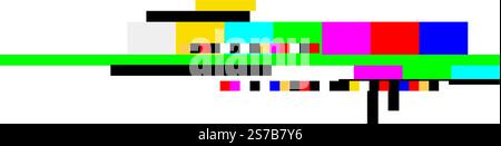 Pixel art colorati che mostrano colori vivaci in linee orizzontali e rettangoli, creando una composizione astratta e moderna con un'estetica digitale Illustrazione Vettoriale