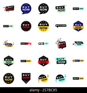 Acquista ora 25 nuovi design tipografici per una campagna di vendita aggiornata Illustrazione Vettoriale