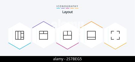 Layout 25 pacchetto di icone della linea che include . Illustrazione Vettoriale
