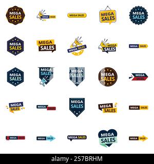 25 Dynamic Vector Designs nel Mega sale Pack perfetto per i progettisti di prodotti Illustrazione Vettoriale