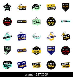 Acquista ora 25 nuovi elementi tipografici per una moderna promozione di vendita Illustrazione Vettoriale