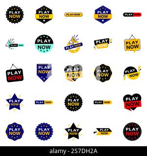 Promuovi i tuoi prodotti o servizi con stile con i nostri banner Play Now Pack da 25 GB Illustrazione Vettoriale