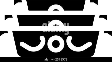 piatto da forno in ceramica pentole da cucina glyph icon vector. cartello stoviglie da cucina in ceramica. illustrazione del simbolo isolato. illustrazione vettoriale icona glifo della pentola in ceramica da cucina Illustrazione Vettoriale