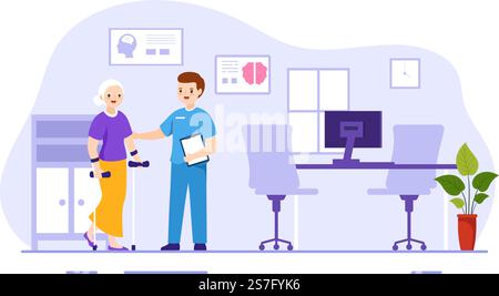 Illustrazione vettoriale del sistema di anamnesi per informazioni sul database delle malattie e della sanità in modelli di landing page disegnati a mano su cartoon piano Illustrazione Vettoriale