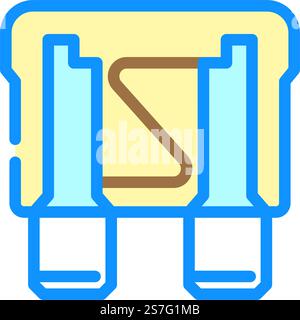 fusibile vettore icona colore componente elettronico. segnale componente elettronico fusibile. illustrazione del simbolo isolato. illustrazione vettoriale dell'icona del colore del componente elettronico Illustrazione Vettoriale