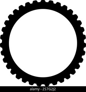 Pneumatico per bicicletta pneumatico per bicicletta parti per motocicli cerchio in gomma icona nera vettoriale immagine piatta semplice. Pneumatico per bicicletta pneumatico per bicicletta parti per motociclette cerchio in gomma icona nera vettoriale immagine piatta Illustrazione Vettoriale