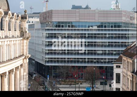 Sede centrale di Solidaris, la compagnia di mutuo assicurativo socialista nazionale, un'organizzazione governativa nella città vecchia di Bruxelles, Belgio, 17 GENNAIO 2025 Foto Stock