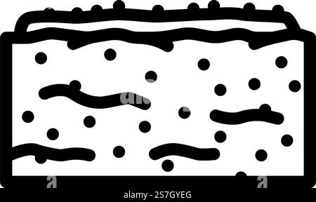 il riso croccante è un'icona vettoriale della linea degli snack. cartello rice crispy treats food snack. illustrazione nera del simbolo del contorno isolato. immagine vettoriale dell'icona della linea dello snack del riso croccante Illustrazione Vettoriale