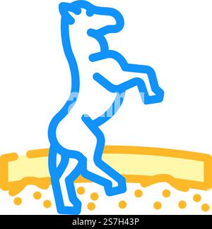 icona vettoriale del carnevale dei cavalli del circo vintage. cartello spettacolo d'epoca circus horse carnival. illustrazione del simbolo isolato. illustrazione vettoriale dell'icona del carnevale del cavallo circo Illustrazione Vettoriale