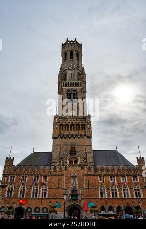 Bruges, Belgio - 27 settembre 2024: Il fronte del Belfort a Bruges Foto Stock