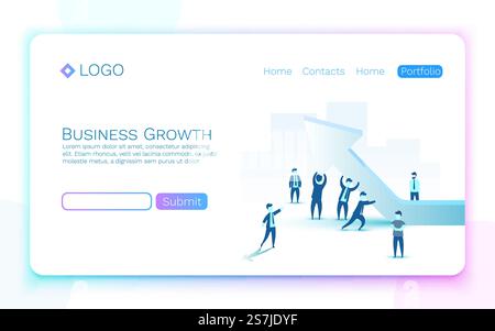 People Business Growth freccia in alto. Illustrazione vettoriale Illustrazione Vettoriale