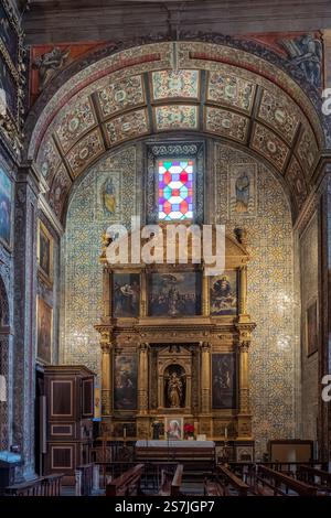 Squisita decorazione nella chiesa di San Giovanni Evangelista del Collegio dei Gesuiti di Funchal (Igreja de São João Evangelista do Colégio do Funchal), Madeira Foto Stock