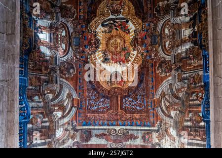 Squisita decorazione nella chiesa di San Giovanni Evangelista del Collegio dei Gesuiti di Funchal (Igreja de São João Evangelista do Colégio do Funchal), Madeira Foto Stock