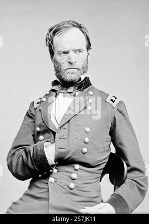 Generale Sherman, William Tecumseh Sherman, William Tecumseh Sherman (1820 – 1891) soldato americano, generale dell'esercito dell'Unione durante la guerra civile americana Foto Stock