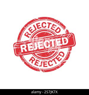 Timbro rifiutato con grunge in un design piatto Illustrazione Vettoriale