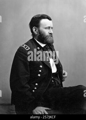 Ulysses S. Grant (1822 – 1885) diciottesimo presidente degli Stati Uniti, dal 1869 al 1877 e generale nella guerra civile americana. Il presidente Ulysses S. Grant Foto Stock