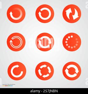 Aggiornare, caricare o ripetere il set di frecce. Illustrazione vettoriale. Aggiornare, caricare o ripetere il set di frecce. Illustrazione Vettoriale