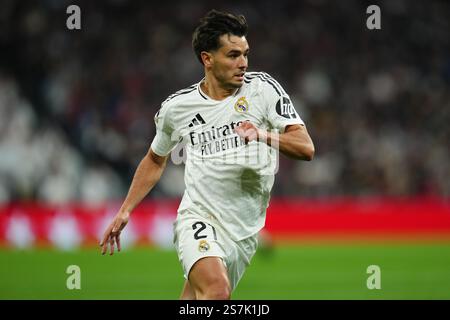 Madrid, Spagna. 20 gennaio 2025. Brahim Diaz del Real Madrid durante la partita della Liga EA Sports tra Real Madrid e UD Las Palmas giocata allo stadio Santiago Bernabeu il 19 gennaio 2025 a Madrid, Spagna. (Foto di Bagu Blanco/PRESSINPHOTO) credito: PRESSINPHOTO SPORTS AGENCY/Alamy Live News Foto Stock