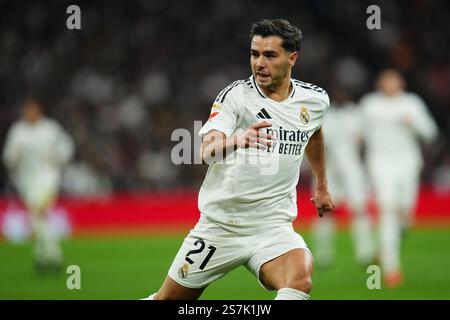 Madrid, Spagna. 20 gennaio 2025. Brahim Diaz del Real Madrid durante la partita della Liga EA Sports tra Real Madrid e UD Las Palmas giocata allo stadio Santiago Bernabeu il 19 gennaio 2025 a Madrid, Spagna. (Foto di Bagu Blanco/PRESSINPHOTO) credito: PRESSINPHOTO SPORTS AGENCY/Alamy Live News Foto Stock