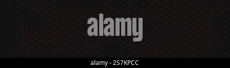 Esagoni a nido d'ape fondo in carbonio, futuristico design del banner con sfondo tecnologico astratto, illustrazione vettoriale Illustrazione Vettoriale