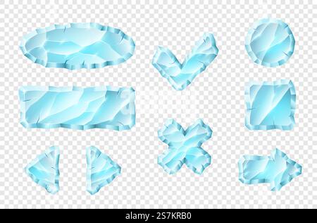 Pulsanti a cristalli realistici impostati per l'esperienza utente nella navigazione delle applicazioni per computer portatili. Set di elementi blu creativi per la progettazione di app. Illustrazione vettoriale. Pulsanti a cristalli realistici impostati per l'esperienza utente nella navigazione delle applicazioni per computer portatili Illustrazione Vettoriale
