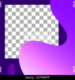 Forme fluide post. Modello post cornice fotografica astratta. Pubblicità sui social media vettoriali, promozione dinamica minima, illustrazione del layout mobile. Forme fluide post. Vettore modello post cornice fotografica astratta Illustrazione Vettoriale