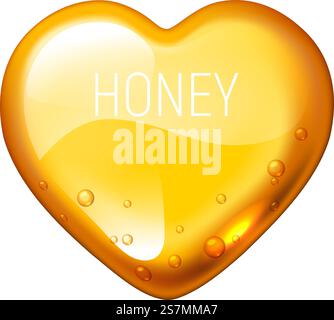 Cuore di miele vettoriale su sfondo bianco. Eps10. RGB. Colori globali. Cuore di miele vettoriale su sfondo bianco Illustrazione Vettoriale