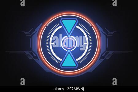 Elemento di design futuristico dello schermo dell'interfaccia HUD. Vettore oggetto visualizzazione visualizzazione visualizzazione realtà virtuale tecnologia UI. Illustrazione Vettoriale