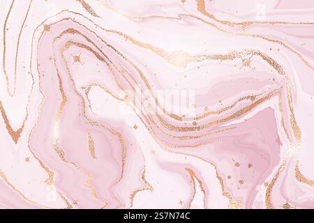 Marmo liquido rosa polveroso astratto o sfondo acquerello con strisce testurizzate in lamina glitter. Effetto di disegno a inchiostro di marmo pastello. Modello di disegno dell'illustrazione vettoriale per l'invito al matrimonio.. Marmo liquido rosa polveroso astratto o sfondo acquerello con strisce testurizzate in lamina glitter. Effetto di disegno a inchiostro di marmo pastello. Modello di disegno dell'illustrazione vettoriale per l'invito al matrimonio Illustrazione Vettoriale