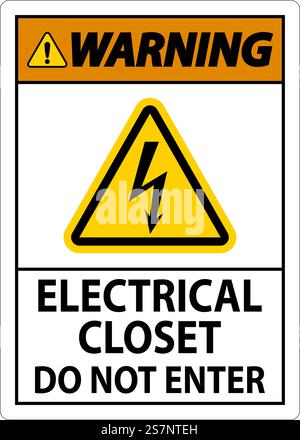 Cartello di avvertenza armadio elettrico - non entrare Illustrazione Vettoriale