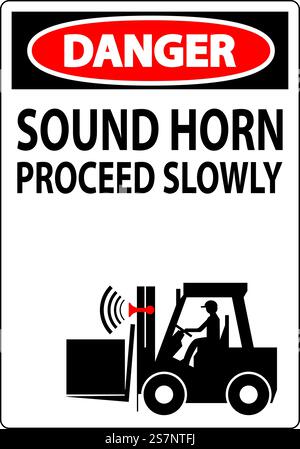 Segnale acustico pericolo: Procedere lentamente Illustrazione Vettoriale