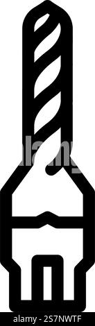 vettore dell'icona della linea di progettazione meccanica dei materiali per utensili. firma ingegnere meccanico dei materiali per utensili. illustrazione nera del simbolo del contorno isolato. illustrazione vettoriale dell'icona della linea dell'ingegnere meccanico dei materiali degli utensili Illustrazione Vettoriale